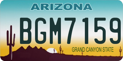 AZ license plate BGM7159