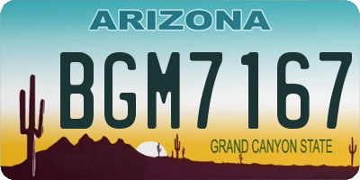 AZ license plate BGM7167