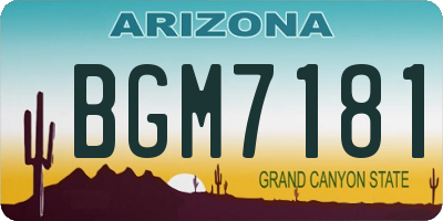 AZ license plate BGM7181