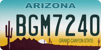 AZ license plate BGM7240