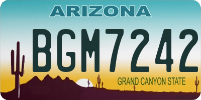 AZ license plate BGM7242