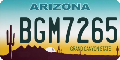 AZ license plate BGM7265
