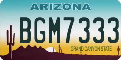 AZ license plate BGM7333