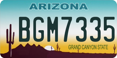 AZ license plate BGM7335