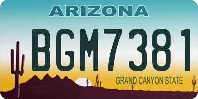 AZ license plate BGM7381