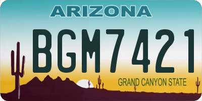 AZ license plate BGM7421