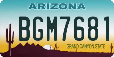 AZ license plate BGM7681