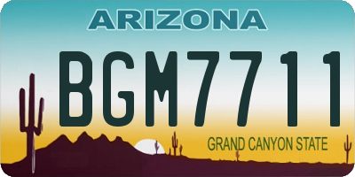 AZ license plate BGM7711
