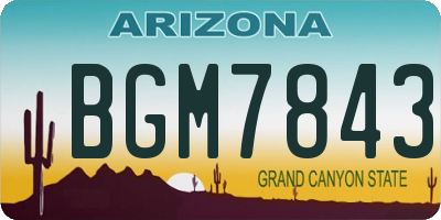 AZ license plate BGM7843