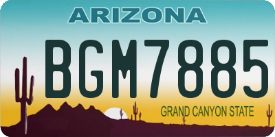 AZ license plate BGM7885