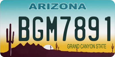 AZ license plate BGM7891