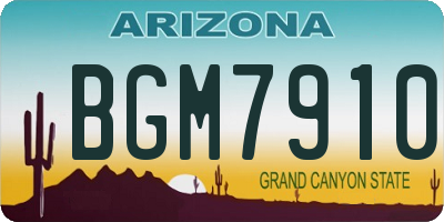 AZ license plate BGM7910