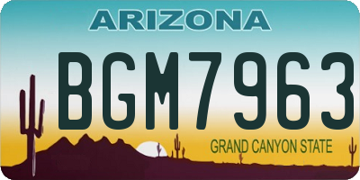 AZ license plate BGM7963