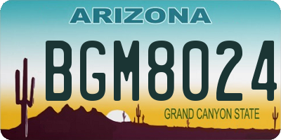 AZ license plate BGM8024
