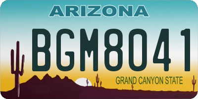 AZ license plate BGM8041