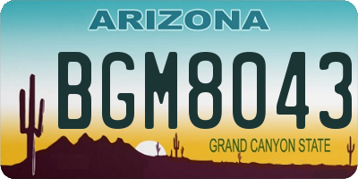 AZ license plate BGM8043
