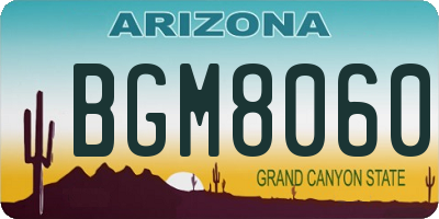 AZ license plate BGM8060