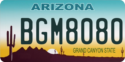 AZ license plate BGM8080