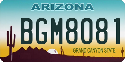 AZ license plate BGM8081