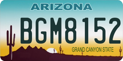 AZ license plate BGM8152