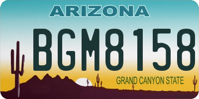AZ license plate BGM8158
