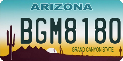 AZ license plate BGM8180