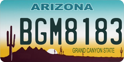 AZ license plate BGM8183