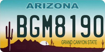 AZ license plate BGM8190
