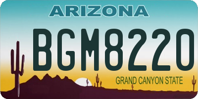 AZ license plate BGM8220
