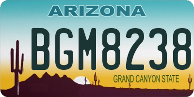AZ license plate BGM8238