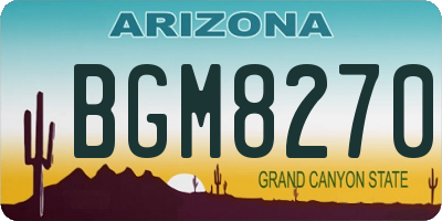 AZ license plate BGM8270