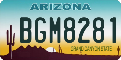 AZ license plate BGM8281