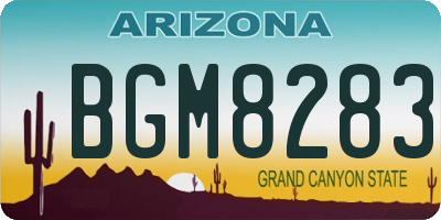 AZ license plate BGM8283
