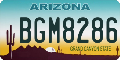 AZ license plate BGM8286