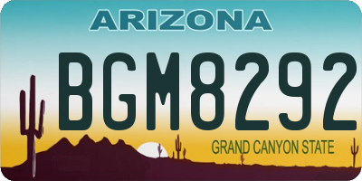 AZ license plate BGM8292