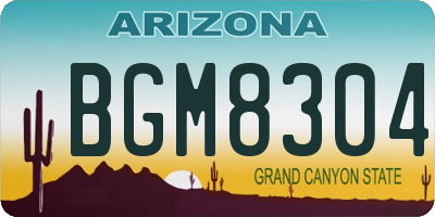 AZ license plate BGM8304