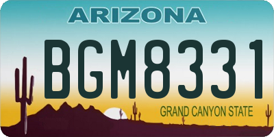 AZ license plate BGM8331