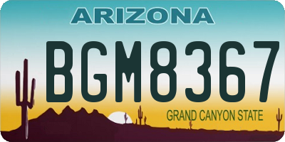 AZ license plate BGM8367
