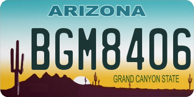 AZ license plate BGM8406