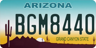 AZ license plate BGM8440
