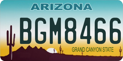 AZ license plate BGM8466