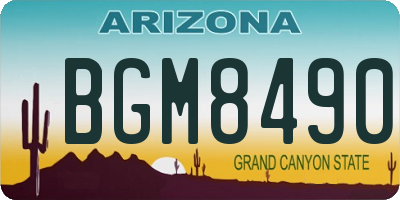 AZ license plate BGM8490