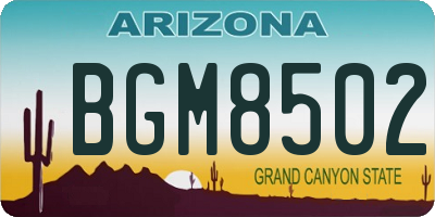 AZ license plate BGM8502