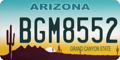 AZ license plate BGM8552
