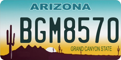 AZ license plate BGM8570