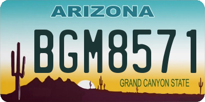 AZ license plate BGM8571