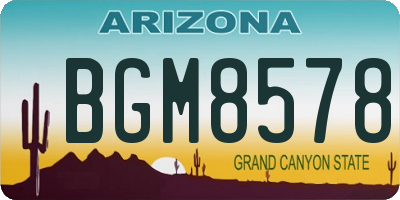 AZ license plate BGM8578