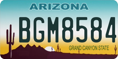 AZ license plate BGM8584