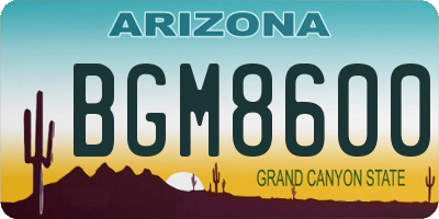 AZ license plate BGM8600
