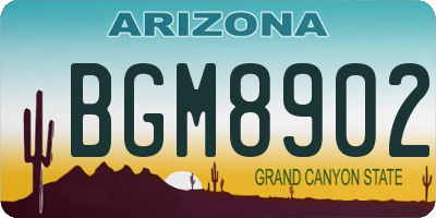 AZ license plate BGM8902